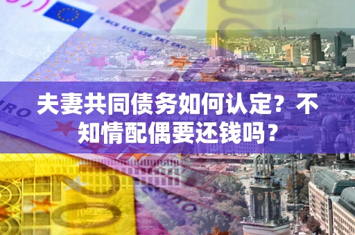 北京夫妻共同债务如何认定？不知情配偶要还钱吗？