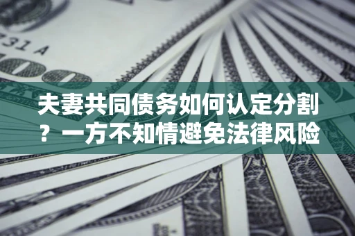 北京夫妻共同债务如何认定分割？一方不知情避免法律风险必看！